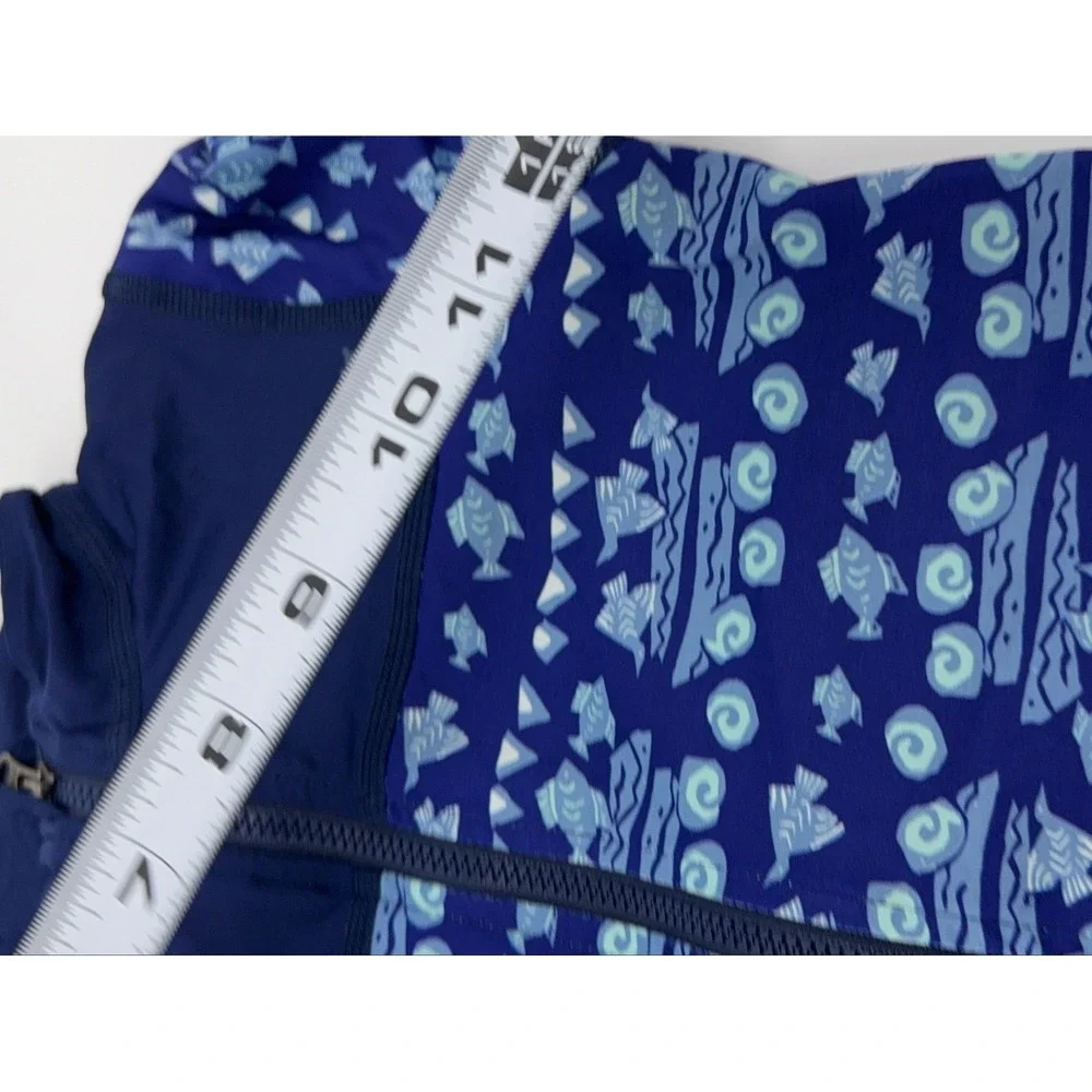 Patagonia Full Zip Rash Guard Toddler 2T Blue Light Blue Fish Pattern